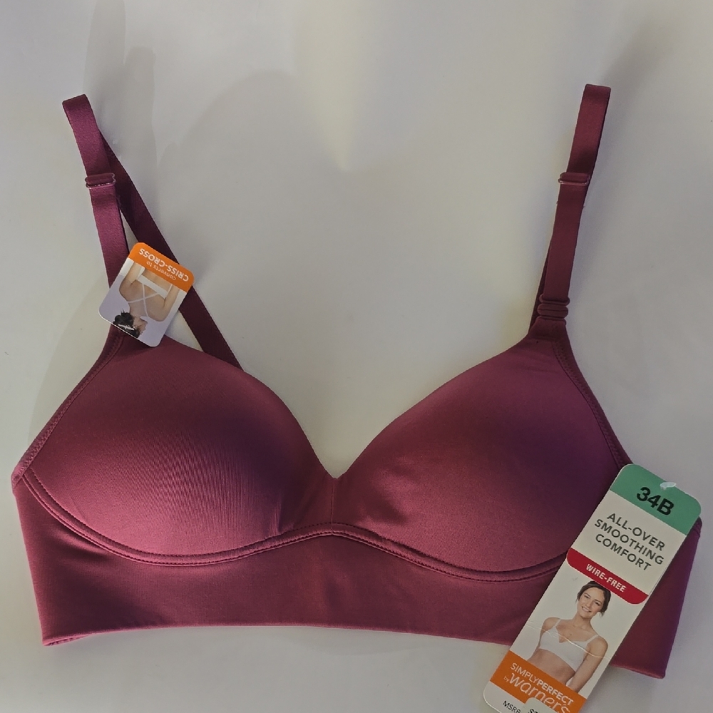 Women's Smooth Comfort 34B Racerback Wireless Bra NWT